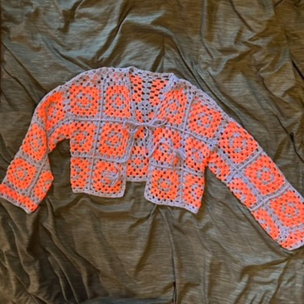 Three Bird Nest Crochet Cardigan